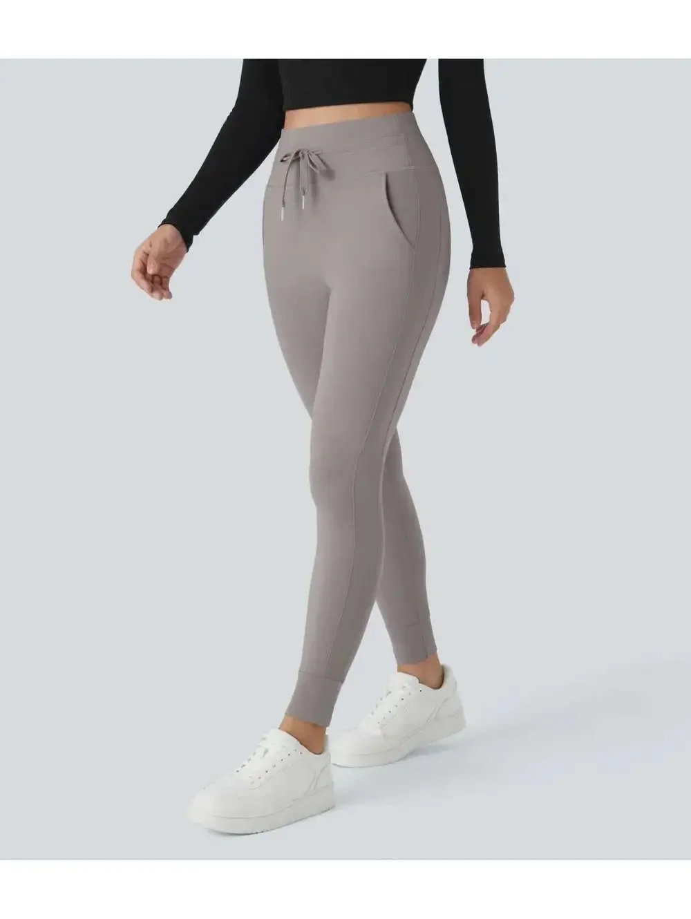 Halara SoftlyZero Plush High Waisted Full Length Joggers Gray Size XS